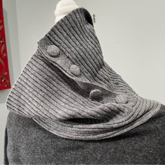 NEW Banana Republic Wool Cashmere Classic Two Tone Ribbed Cowl Neck Sweater XS - Picture 6 of 16